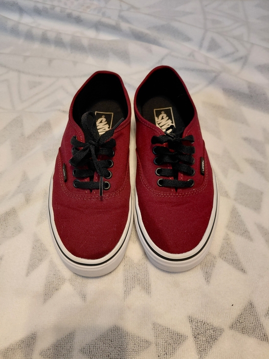 Vans Shoes - Vans Burgundy Canvas Low-Top Sneakers with Black Laces